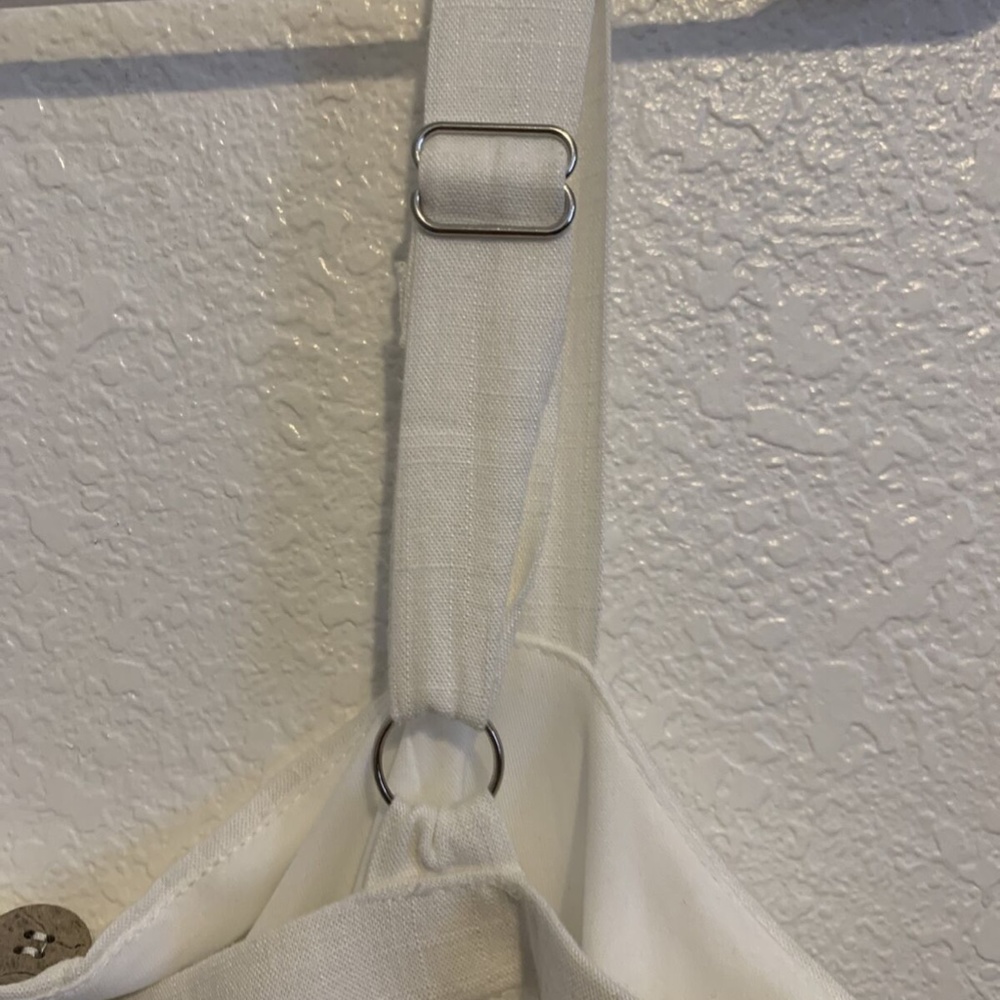 Lilyful Woman's Small White Strappy Cotton Ankle Length Romper Jumper Jumpsuit - Picture 8 of 8